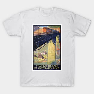 Vintage Travel Poster Switzerland St. Gothard Line T-Shirt